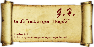 Grünsberger Hugó névjegykártya